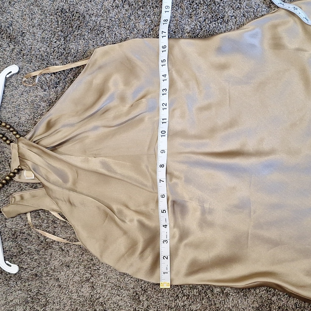 Michael Kors silk sleeveless blouse - 12 - gold/bronze beads - Picture 7 of 10